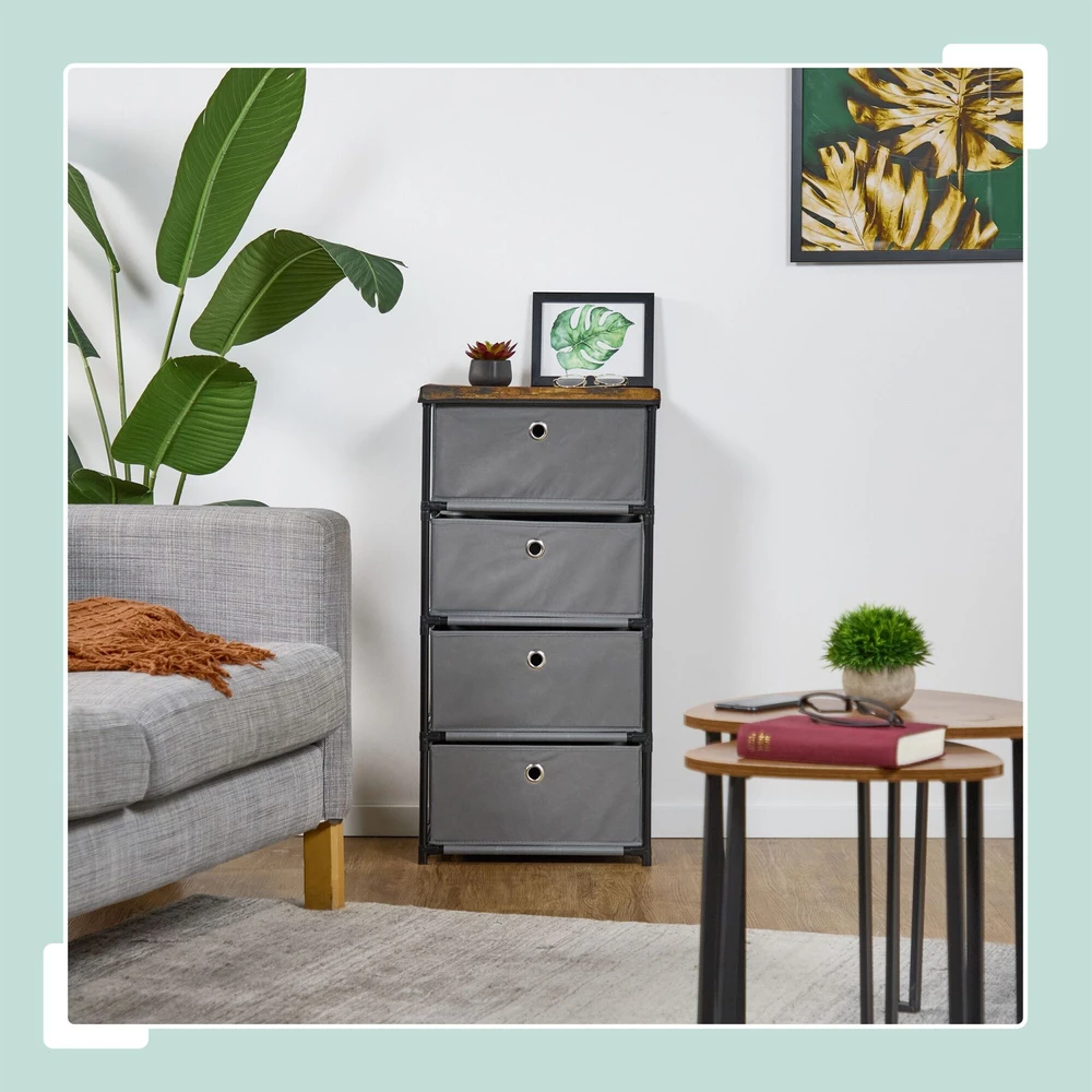 Relaxdays Komoda, 65x43x33 cm, Juoda
