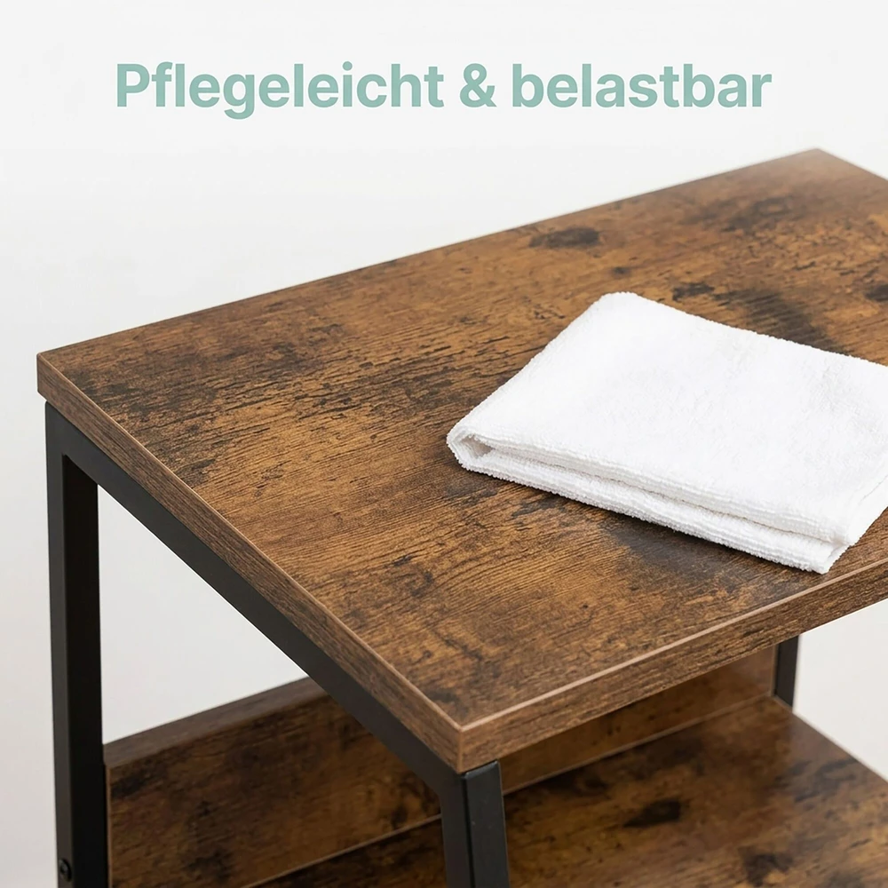 Relaxdays Komoda su 3 audiniu dengtais stalčiais ir 2 lentynomis