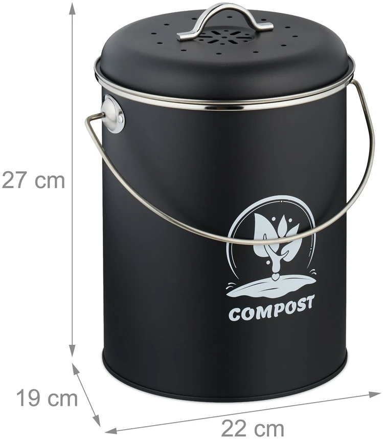 Relaxdays Komposto dėžė su kvapų filtru 5,5 litro
