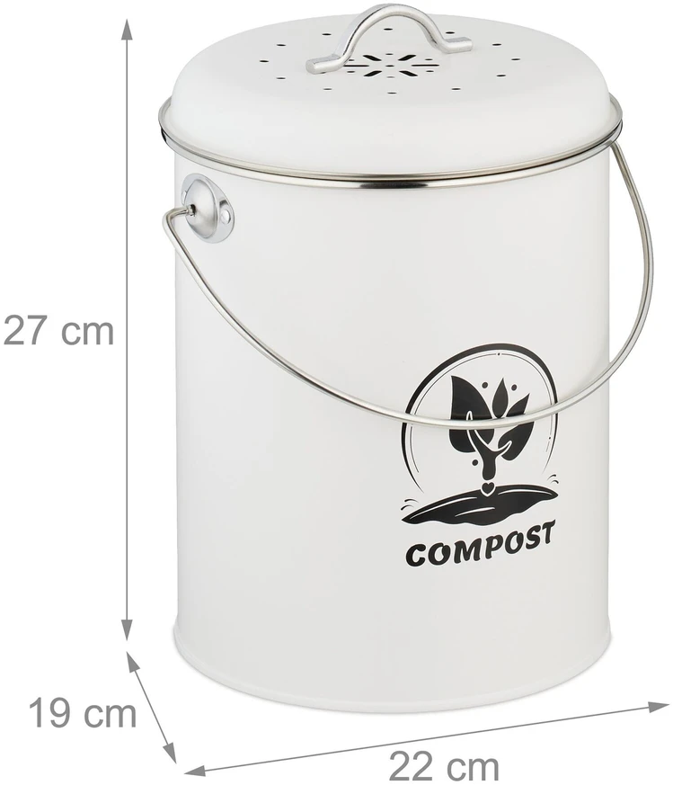 Relaxdays Komposto kibiras su kvapų filtru 5,5 litro
