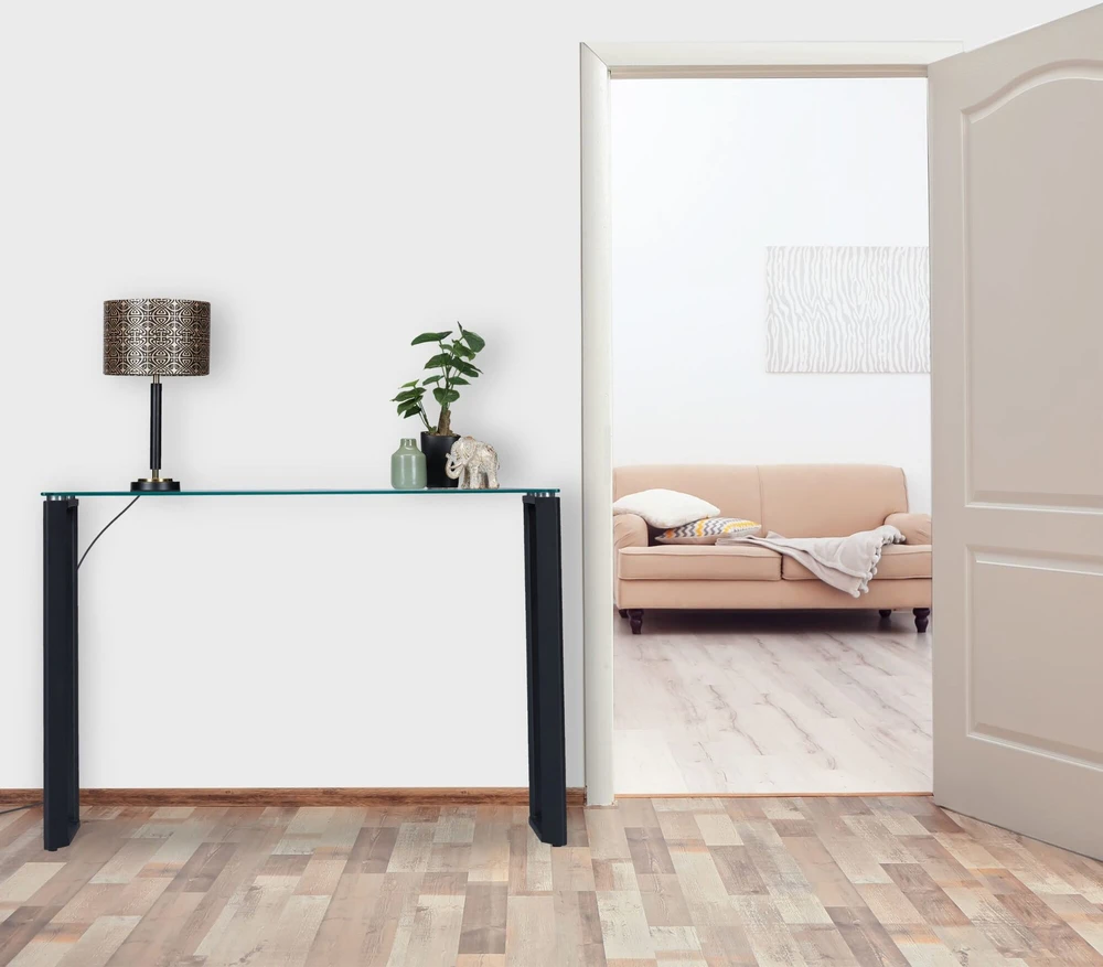 Relaxdays Konsolinis staliukas su stikliniu stalviršiu