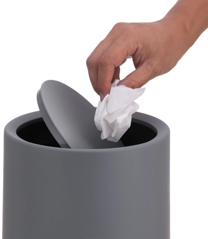 Relaxdays Kosmetinis šiukšlių dėžė 6 l antracito spalvos plastikas