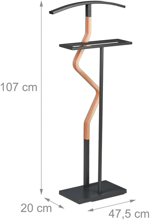 Relaxdays Drabužių stovas kostiumui 107 cm pilka/natūrali