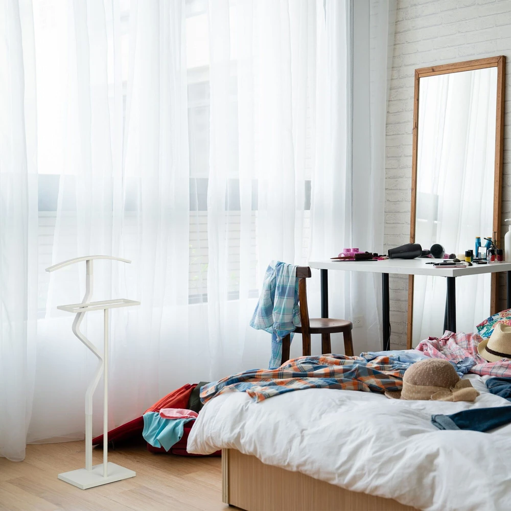 Relaxdays Kostiumo stovas 107 cm baltas