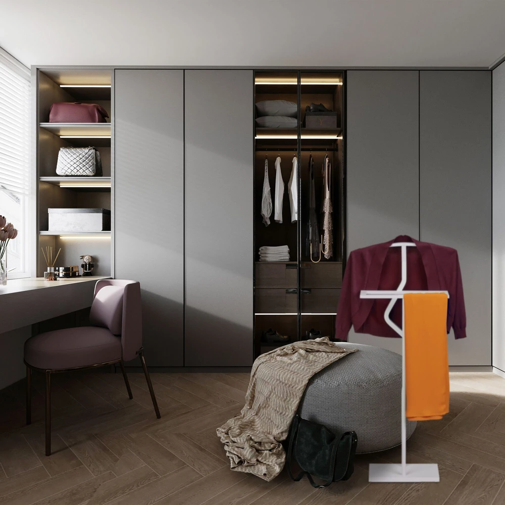 Relaxdays Kostiumo stovas 107 cm baltas