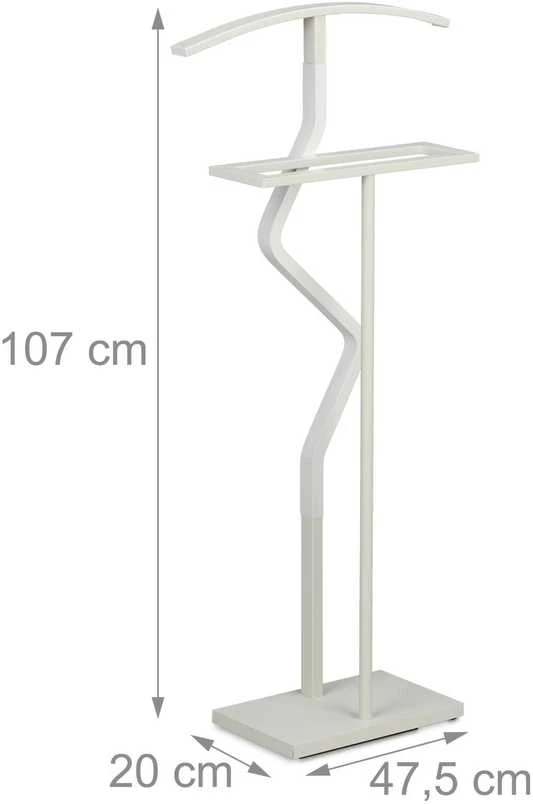 Relaxdays Kostiumo stovas 107 cm baltas