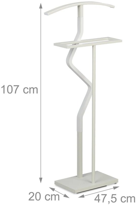 Relaxdays Kostiumo stovas 107 cm baltas