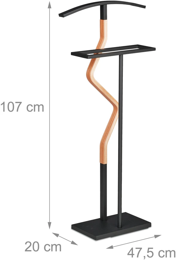 Relaxdays Kostiumo stovas 107 cm juodas/natūralus