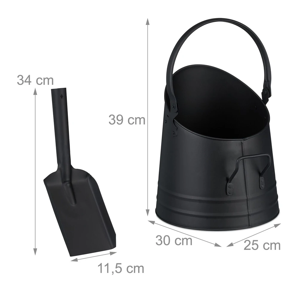 Relaxdays Anglių kibiras su semtuvu 6,5L