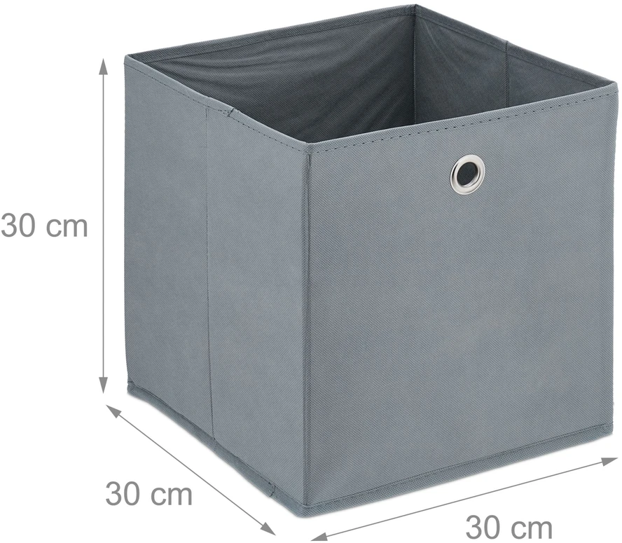 Relaxdays Šviesiai pilkos daiktų laikymo dėžės su kilpine rankena