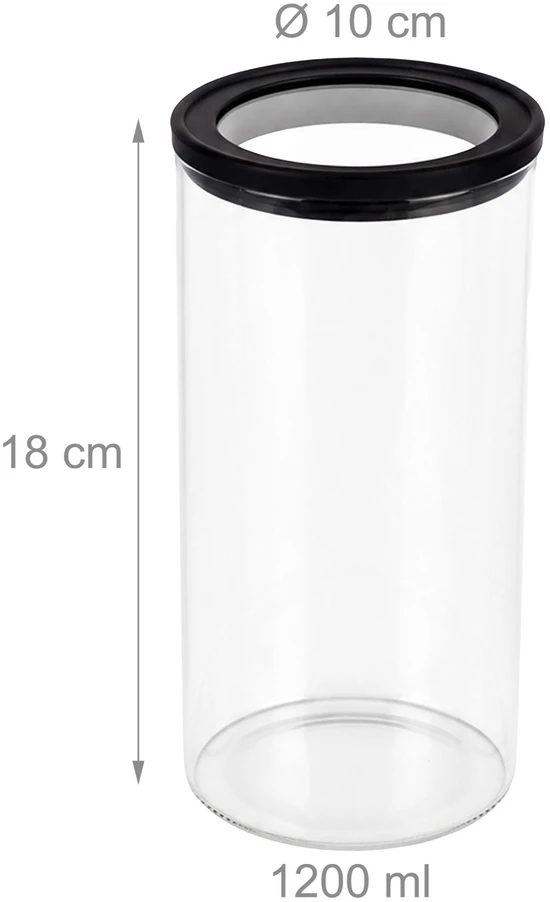 Relaxdays 3x laikymo stiklainiai, 1200 ml