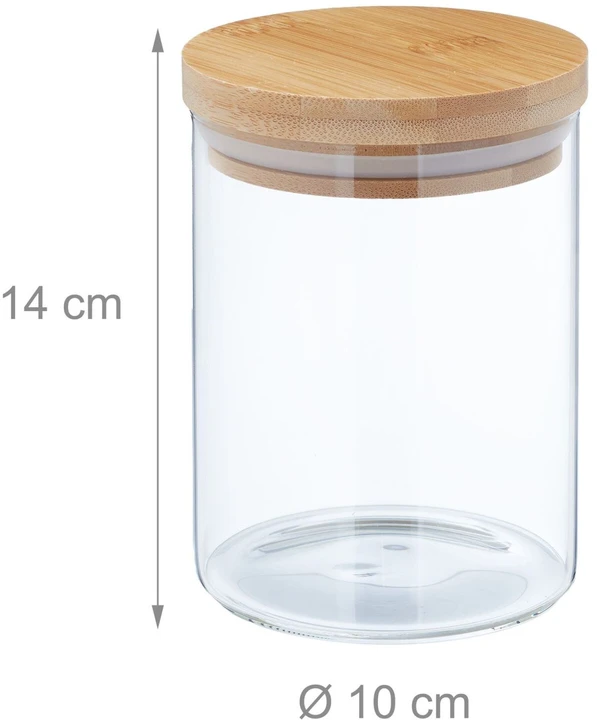 Relaxdays 4 laikymo stiklainių su dangteliu rinkinys 750 ml