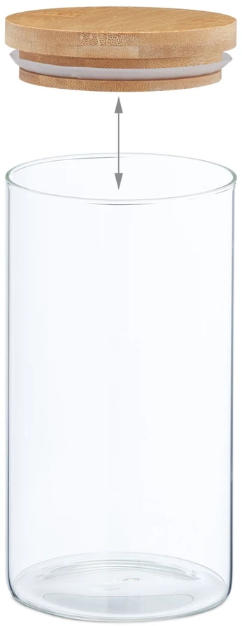 Relaxdays 4 laikymo stiklainių su dangteliu rinkinys 1000 ml