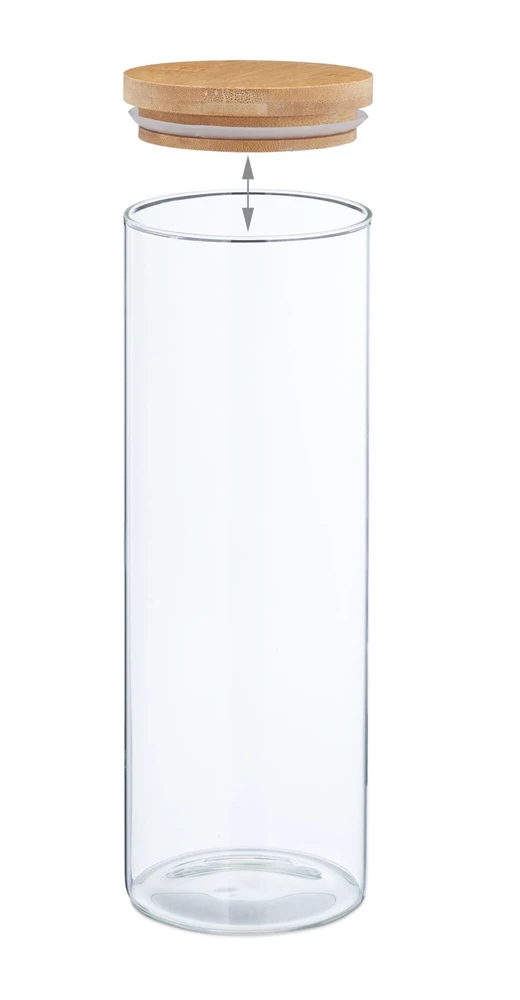 Relaxdays 4 sandėliavimo stiklainių su dangteliais rinkinys 1600 ml