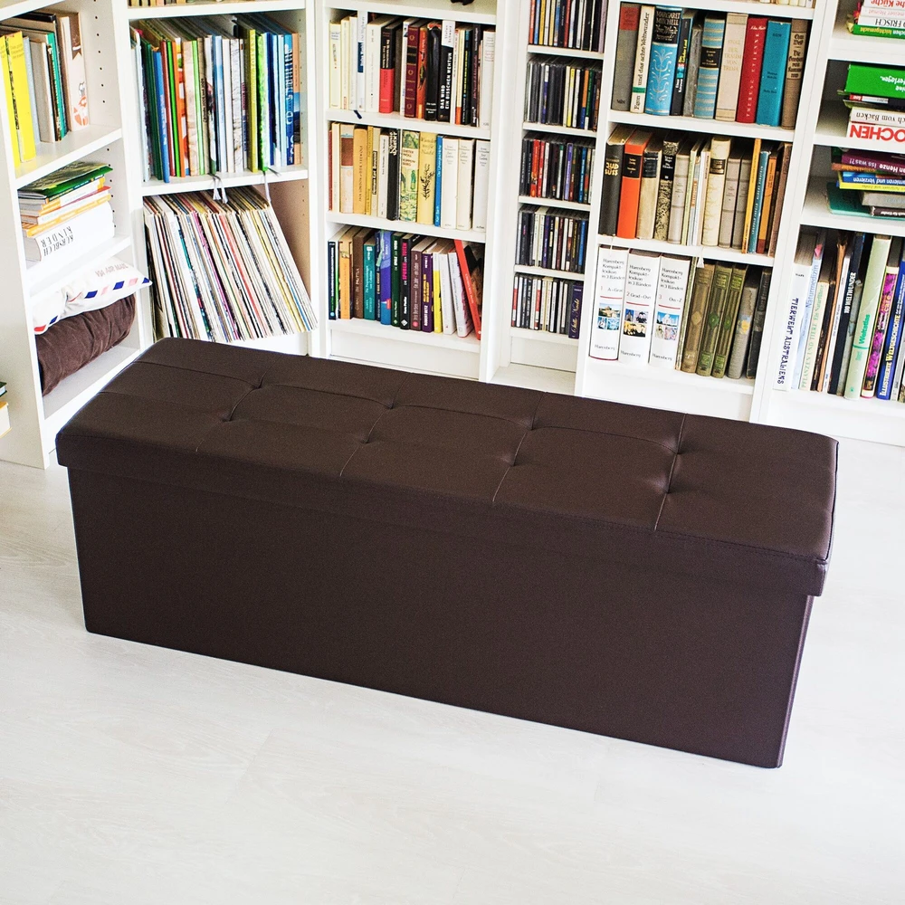 Relaxdays Laikymo suoliukas, 114x38x38 cm, dirbtinė oda
