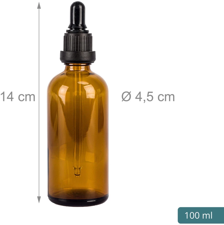 Relaxdays 12 vnt. 100 ml gintaro spalvos lašintuvų buteliukų