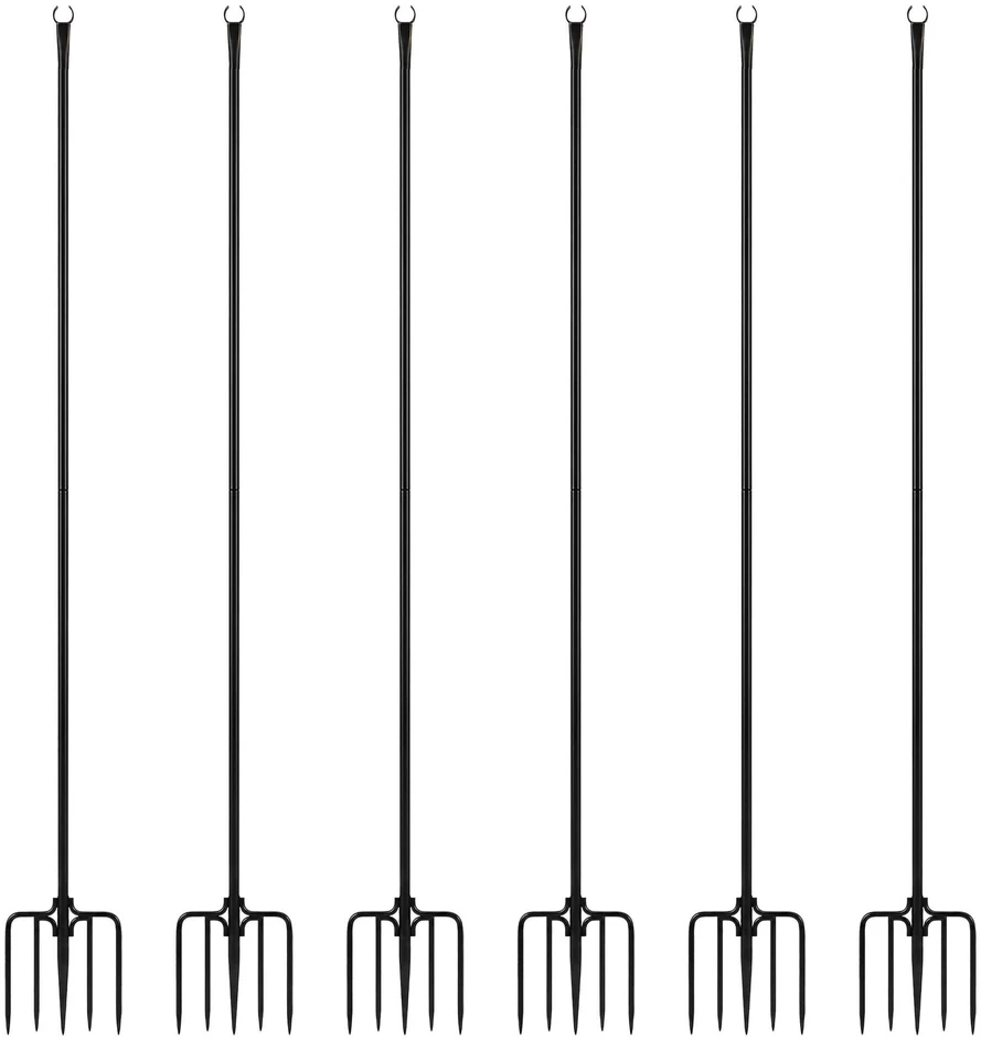 Relaxdays Lauko šviesų girliandos atramos stulpai, 3 m, metalas