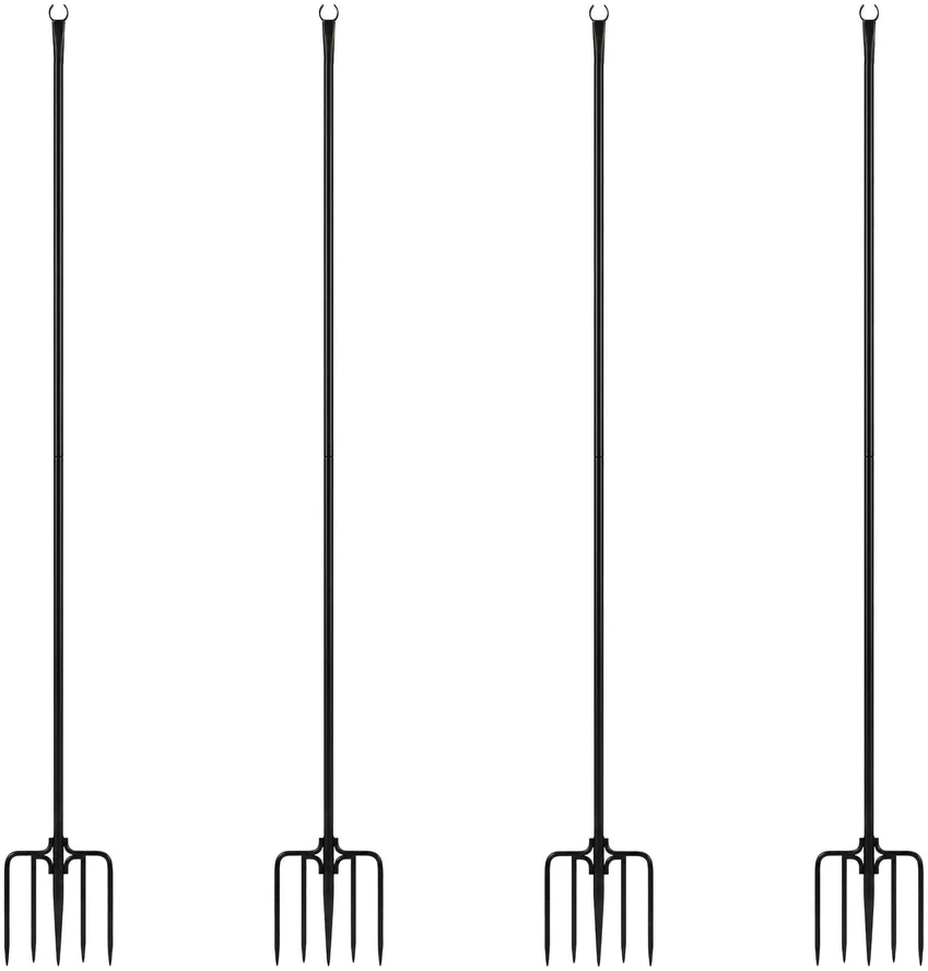 Relaxdays Lauko šviesų girliandos atramos stulpai, 3 m, metalas