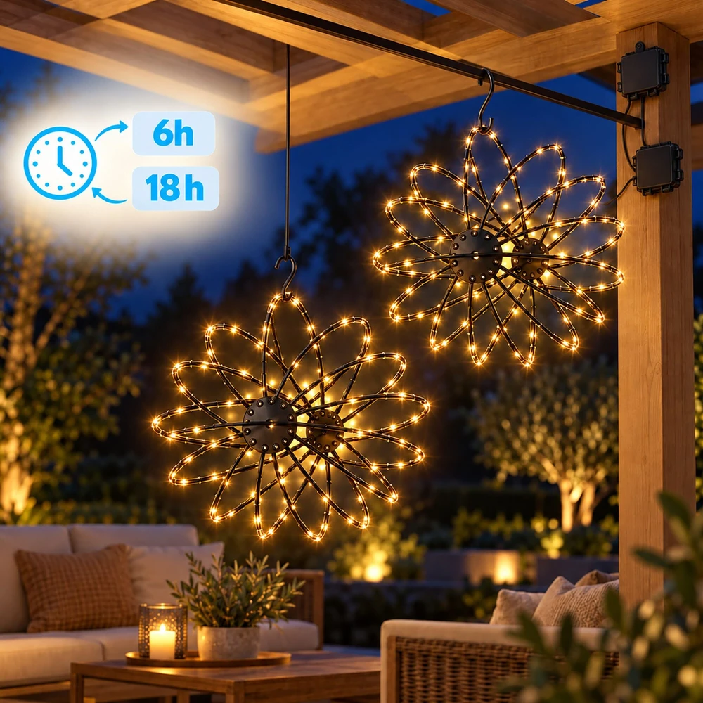 Relaxdays LED šviečiantys rutuliai su 120 LED, 2 vnt. komplekte, IP44, su baterijomis