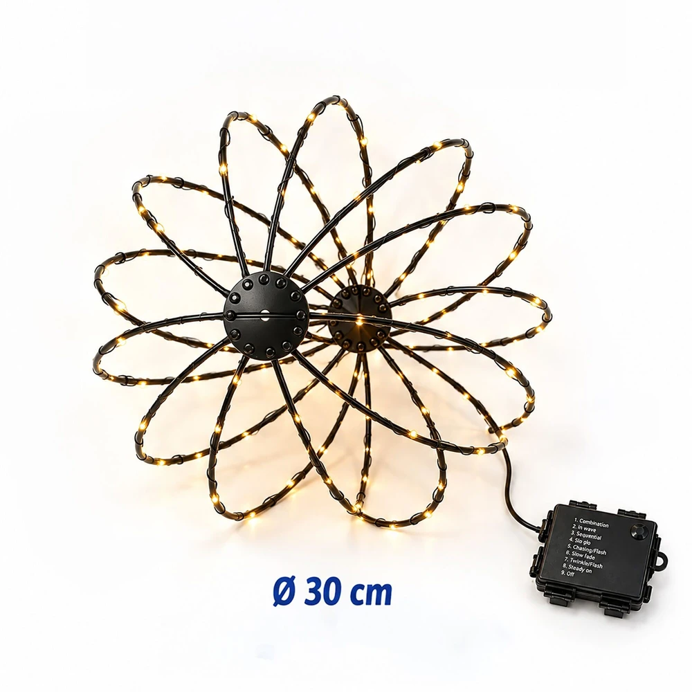 Relaxdays LED šviečiantys rutuliai su 120 LED, 2 vnt. komplekte, IP44, su baterijomis