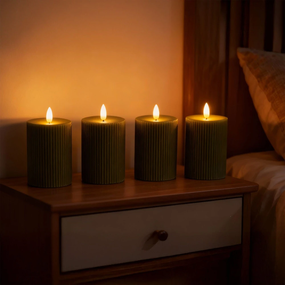 Relaxdays 4 LED vaškinės žvakės