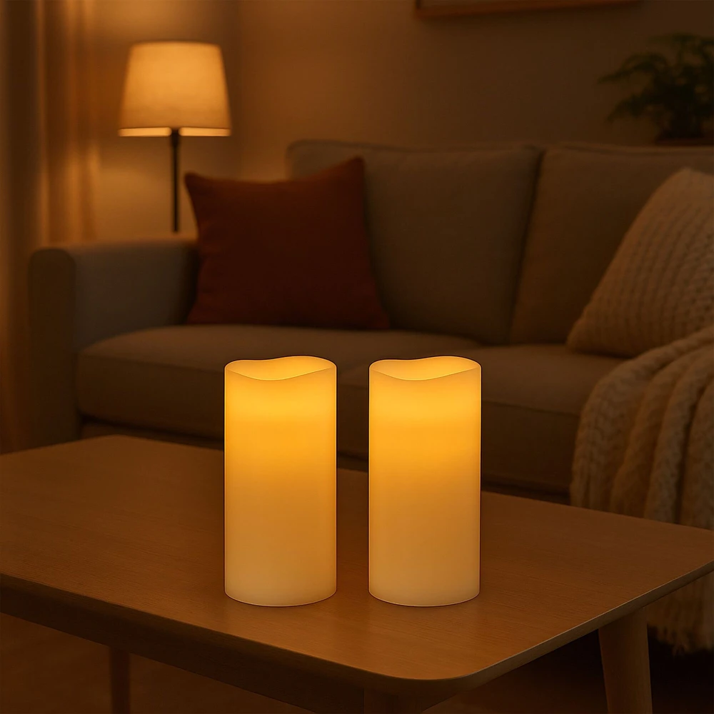 Relaxdays 2 LED žvakių rinkinys su laikmačiu