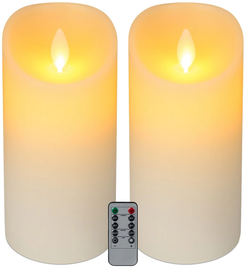 Relaxdays 2 LED žvakių rinkinys su laikmačiu