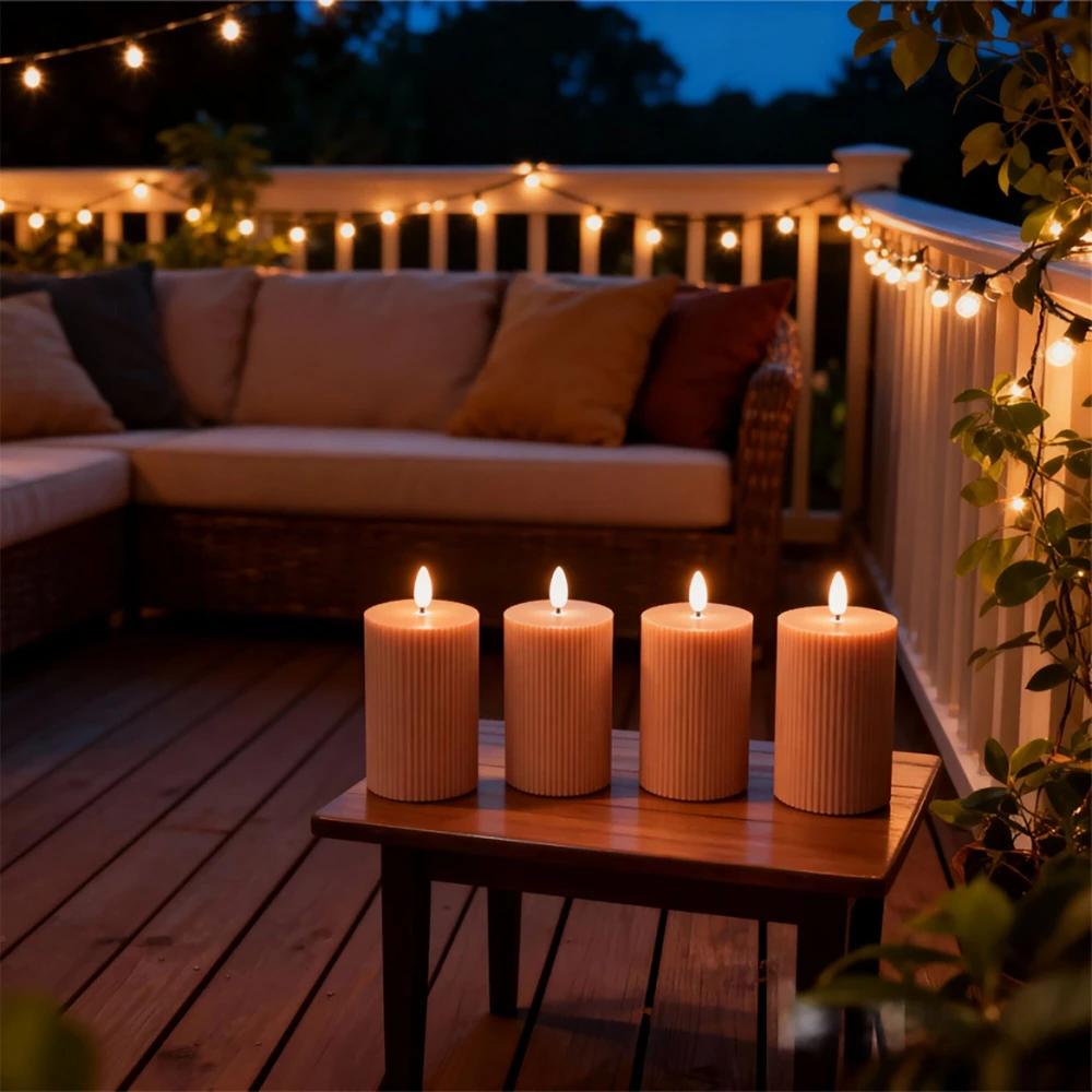 Relaxdays 4 LED vaškinės žvakės