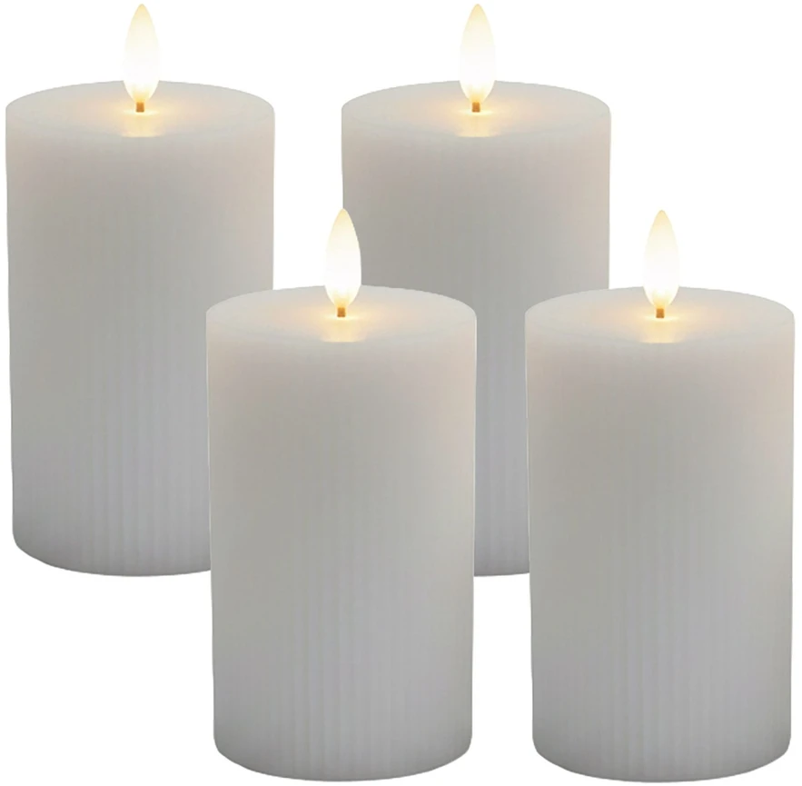 Relaxdays 4 LED vaško žvakės