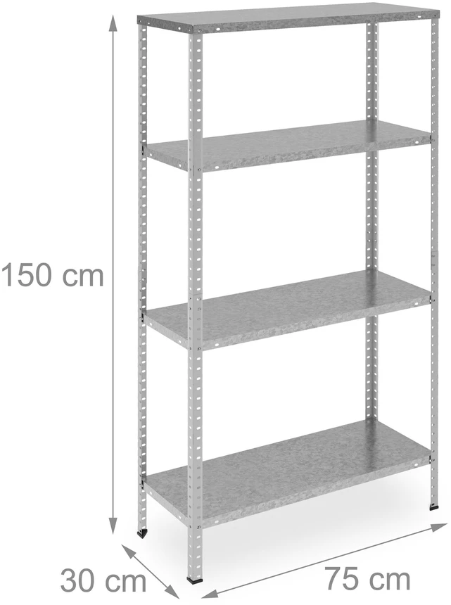 Relaxdays Cinkuota metalinė lentyna su 4 lentynomis