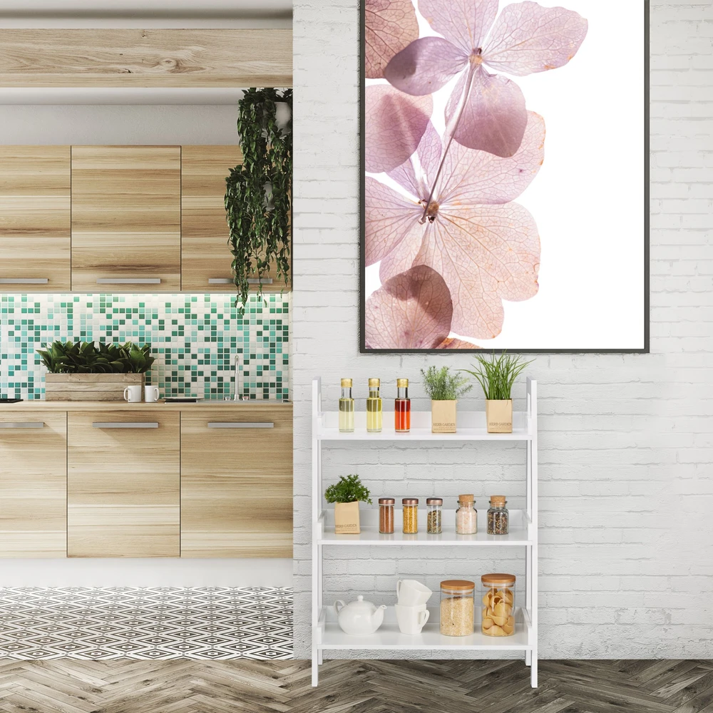 Relaxdays Balta laisvai pastatoma lentyna su 4 lygiais