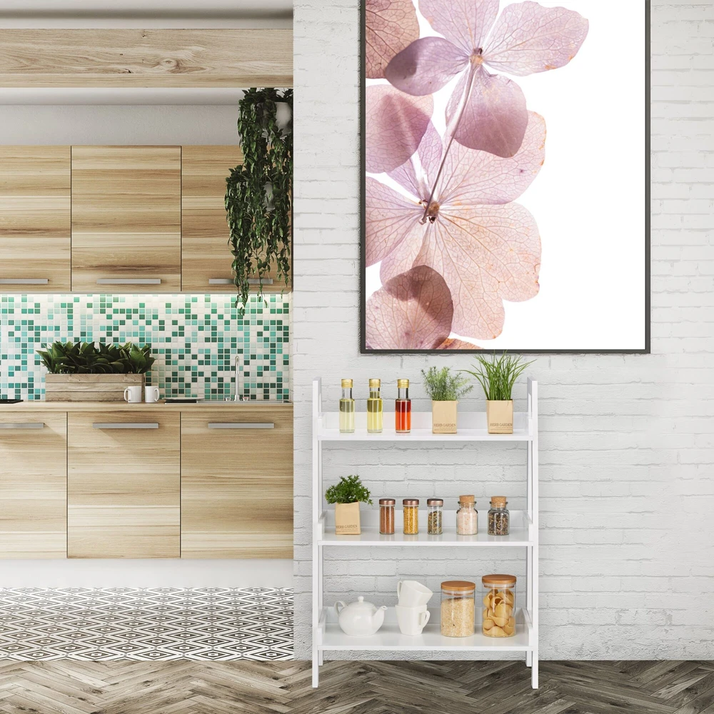 Relaxdays Balta laisvai pastatoma lentyna su 4 lygiais