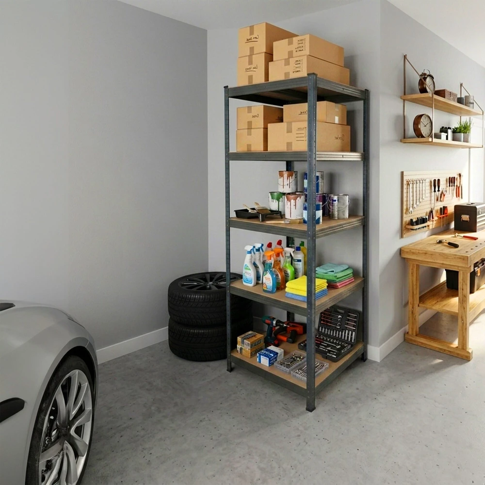 Relaxdays 5 lygių tvirtas metalinis stelažas