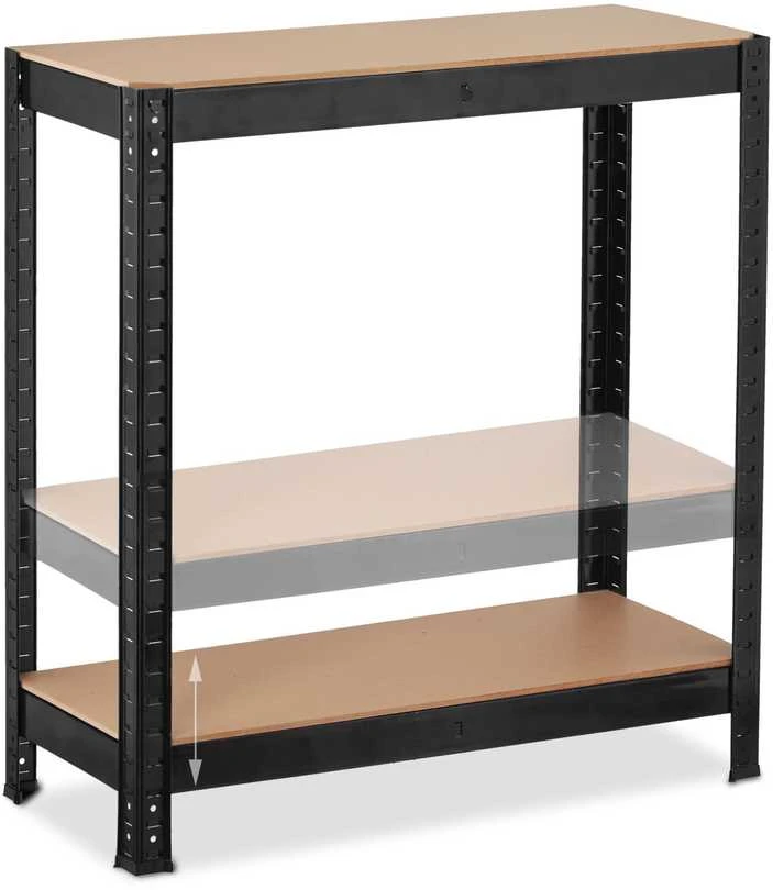 Relaxdays Didelės apkrovos lentynų stelažas 150 cm juodas