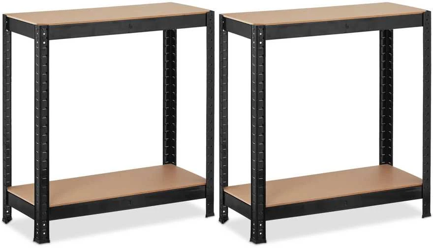 Relaxdays Didelės apkrovos lentynų stelažas 150 cm juodas