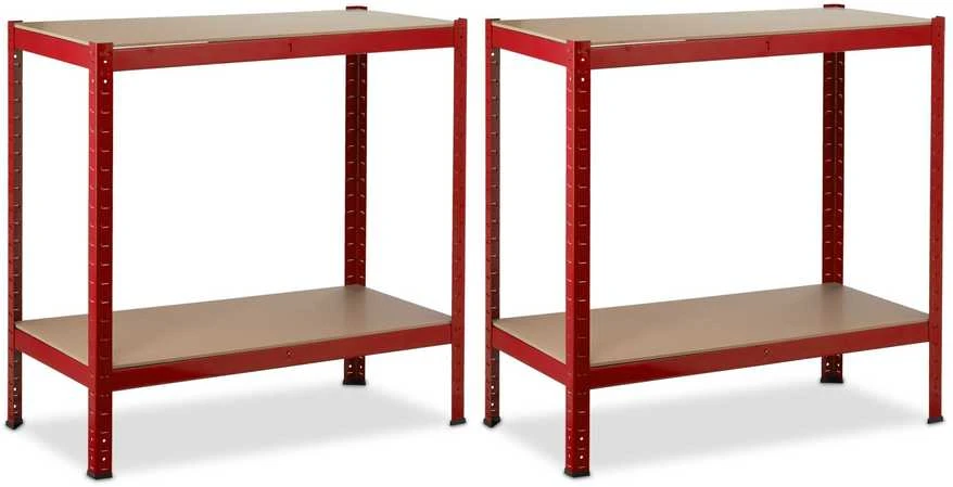 Relaxdays Didelės apkrovos lentynų stovas 150 cm raudonas