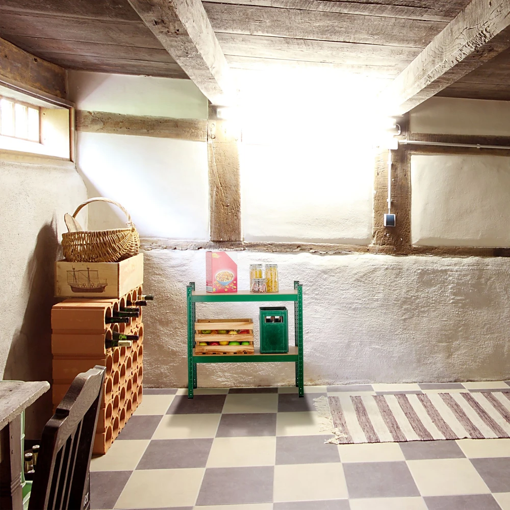 Relaxdays Itin tvirtas lentynų stelažas su 4 lygiais