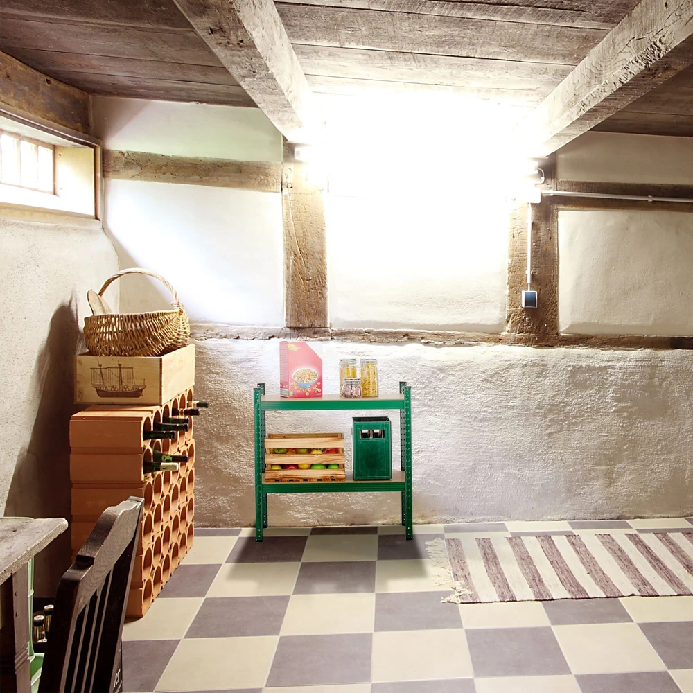 Relaxdays Itin tvirtas lentynų stelažas su 4 lygiais