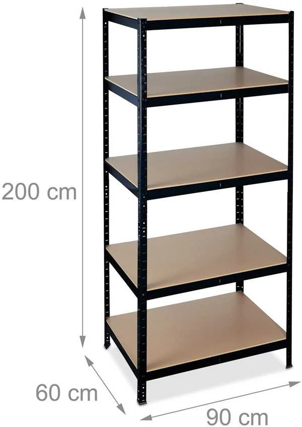 Relaxdays Tvirta lentynų sistema 1325 kg juoda