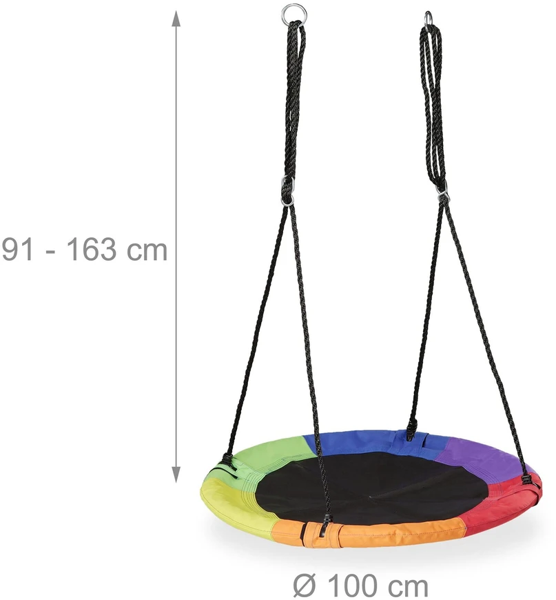 Relaxdays Įvairiaspalvės lizdo sūpynės Ø 100 cm