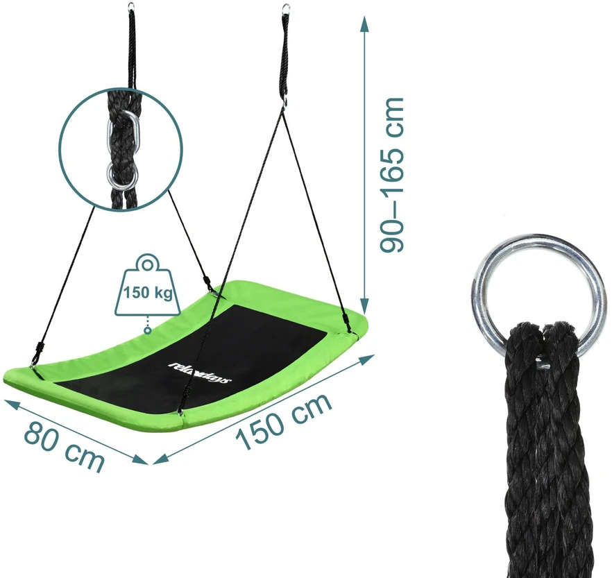 Relaxdays Lenktos formos lizdinės sūpynės 150kg