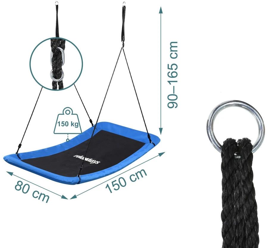 Relaxdays Išlenktos lizdo formos sūpynės 150 kg