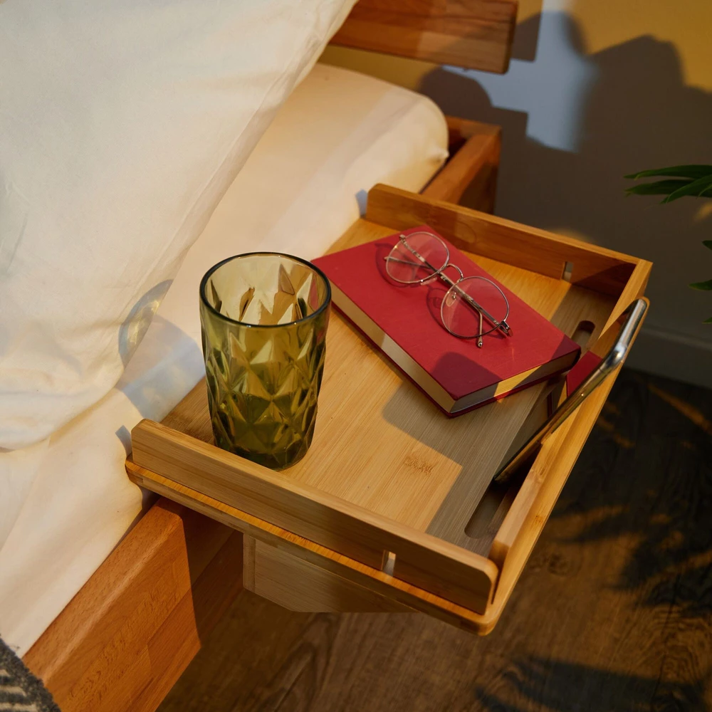 Relaxdays Prisegamas lovos padėklas su kabelio anga