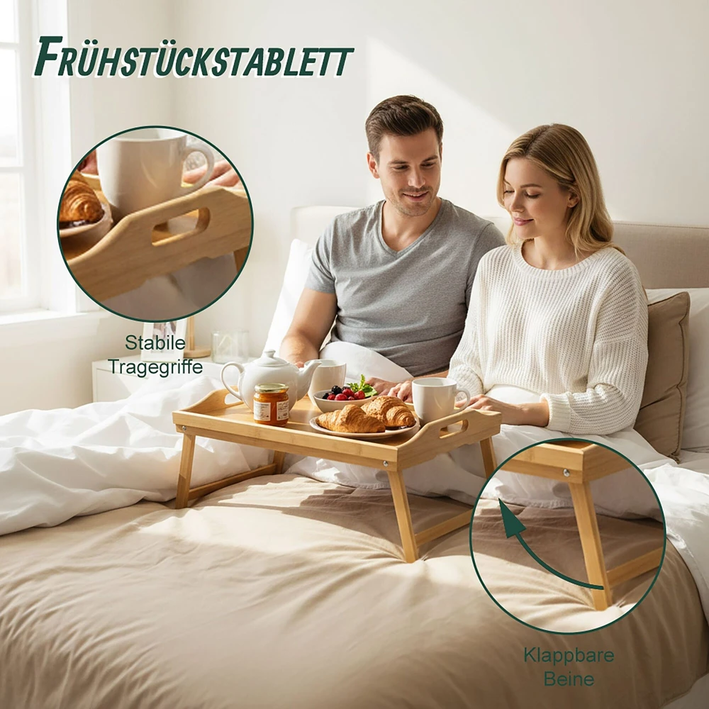 Relaxdays Bambukinis padėklas lovai