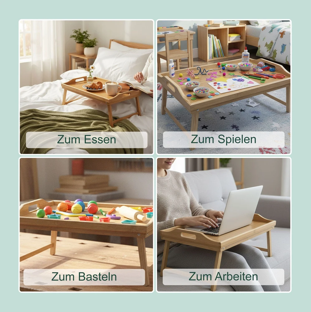 Relaxdays Bambukinis padėklas lovai