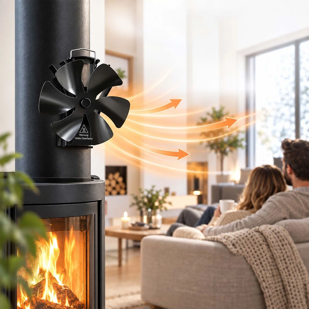 Relaxdays Magnetinis krosnies ventiliatorius dūmtraukio vamzdžiui, 3 viename tvirtinimas, be elektros