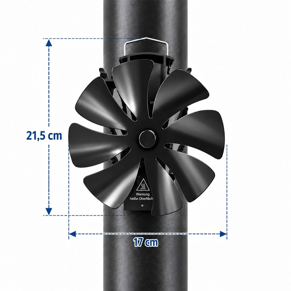 Relaxdays Magnetinis židinio ventiliatorius krosnies vamzdžiui, 3 viename tvirtinimas, 217–229 m³/h