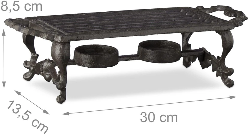 Kaitlentė Relaxdays Maisto šildytuvas, ketaus, 8.5x30x13.5 cm, juodas
