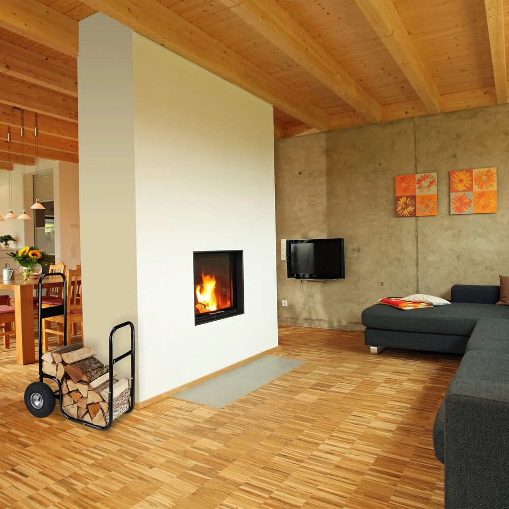 Relaxdays Plieninis malkų vežimėlis