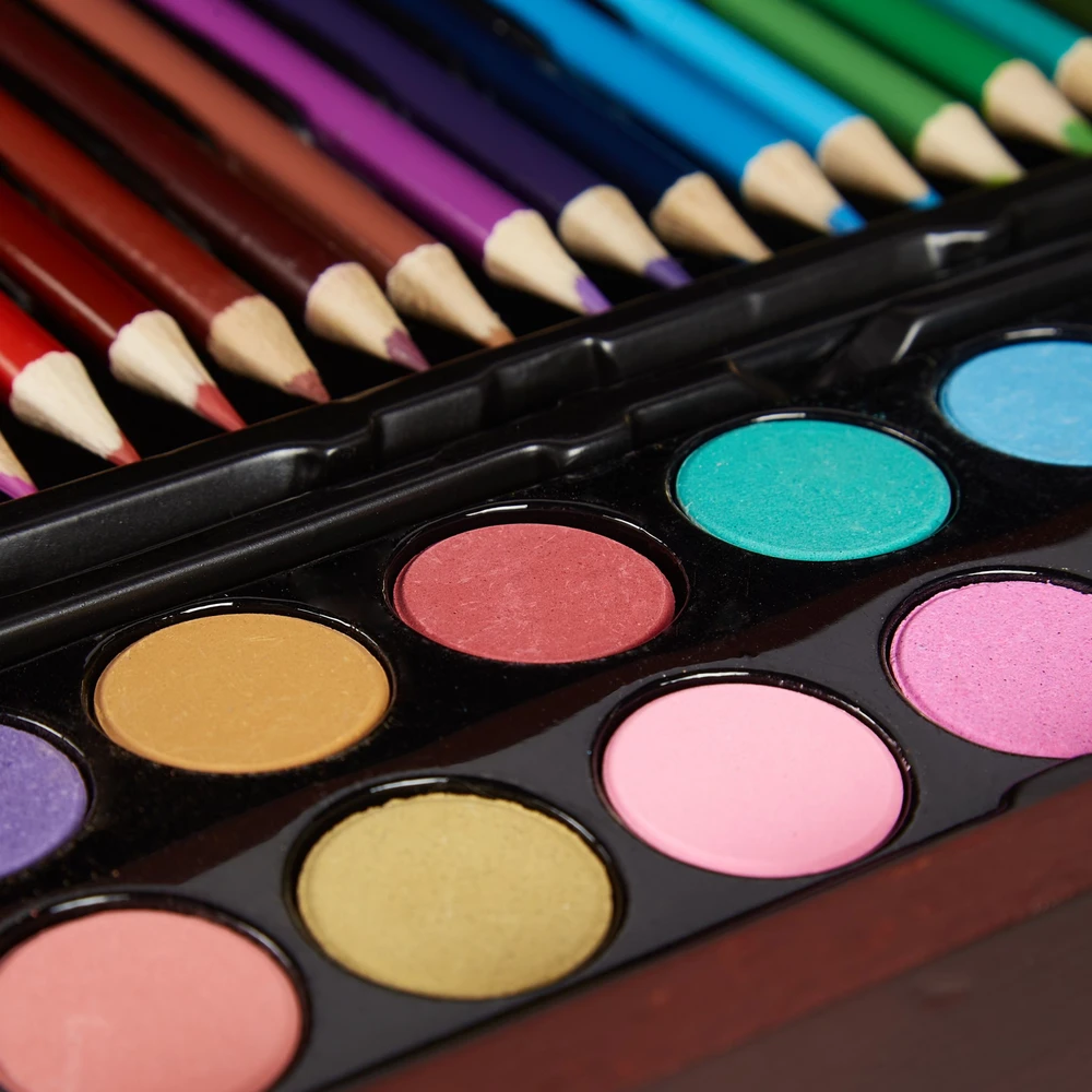Relaxdays Matmay MEGA Meninis rinkinys tapybai ir piešimui Lagaminų dažai 140 vnt